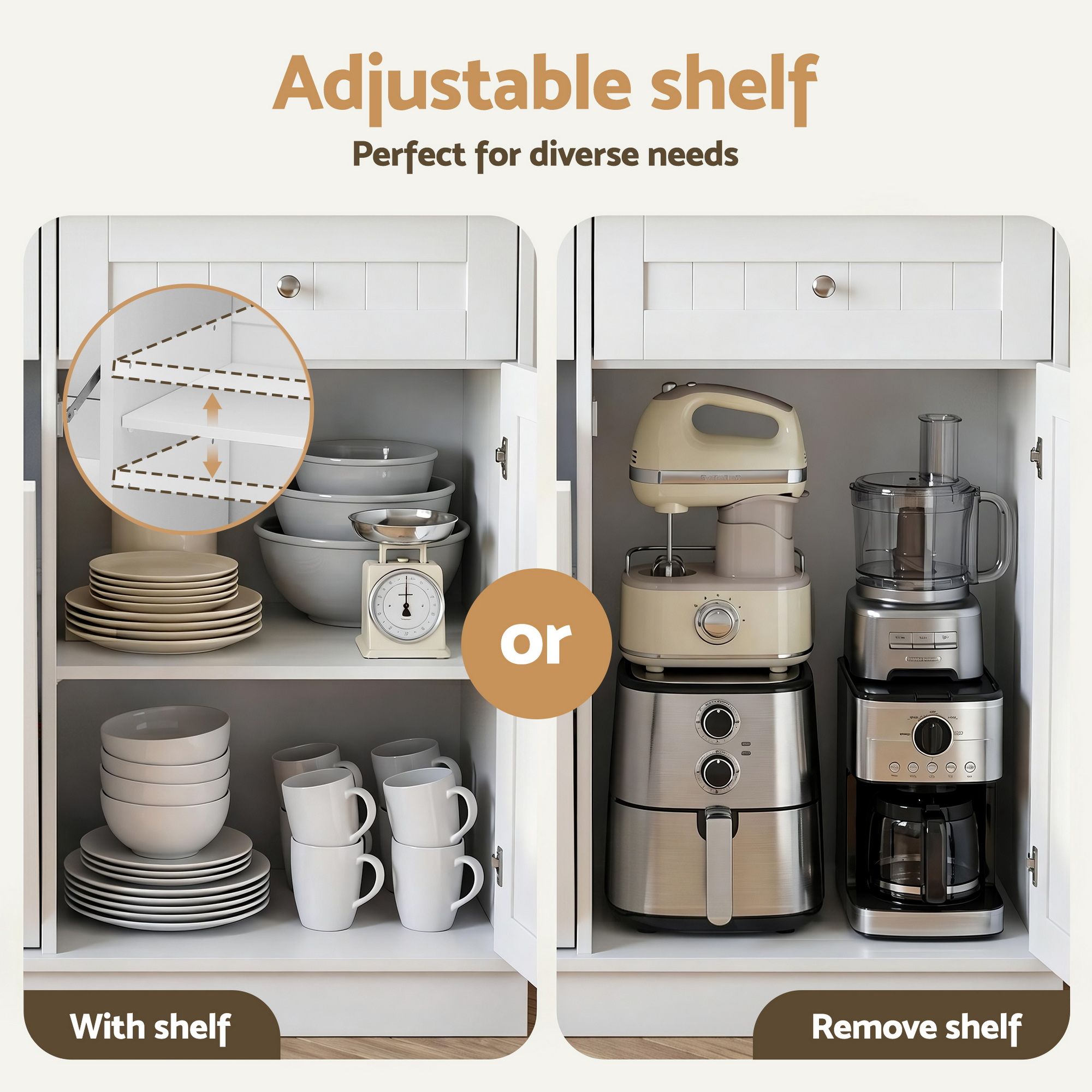 Artiss Buffet Sideboard Cabinet Kitchen Tilt Out Bin Holder Storage Cupboard