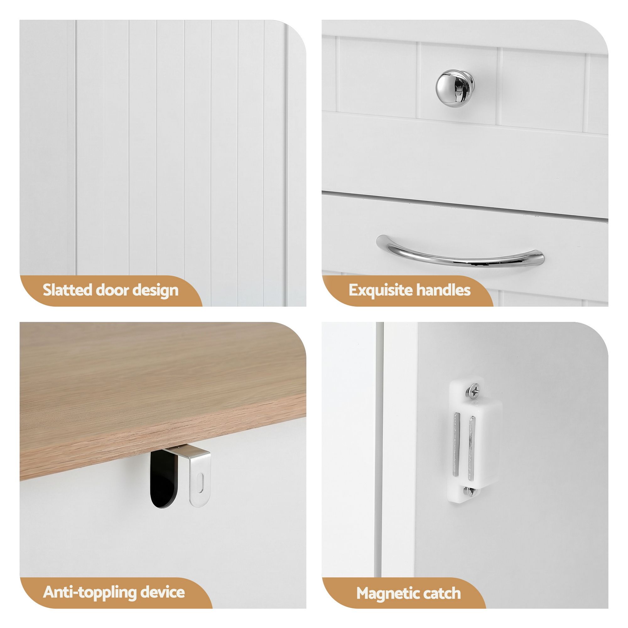 Artiss Buffet Sideboard Cabinet Kitchen Tilt Out Bin Holder Storage Cupboard