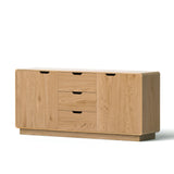 Buffets & Sideboards: Artiss Buffet Sideboard Cabinet Storage Kitchen Cupboard Drawers Round Edge Oak