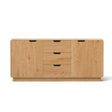 Buffets & Sideboards: Artiss Buffet Sideboard Cabinet Storage Kitchen Cupboard Drawers Round Edge Oak