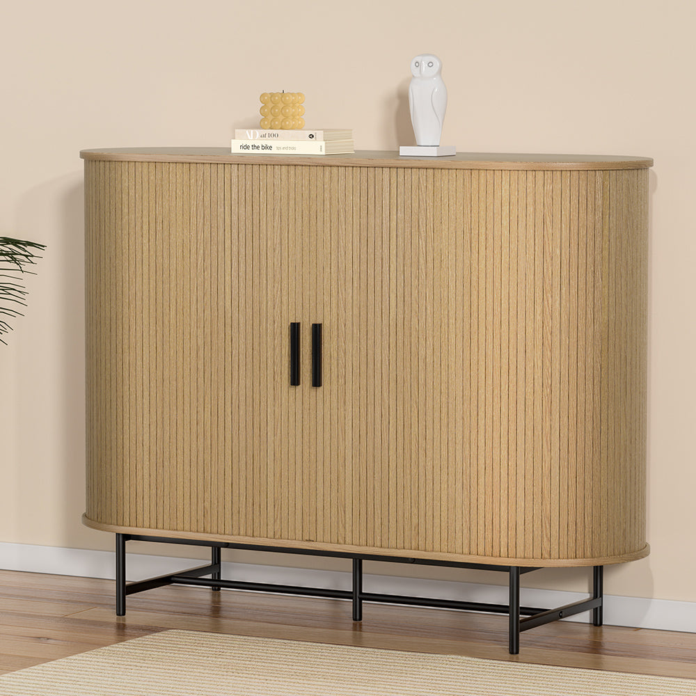 Buffets & Sideboards: Artiss Buffet Sideboard Cupboard Cabinet Sliding Doors Pantry Storage Oak PIIA