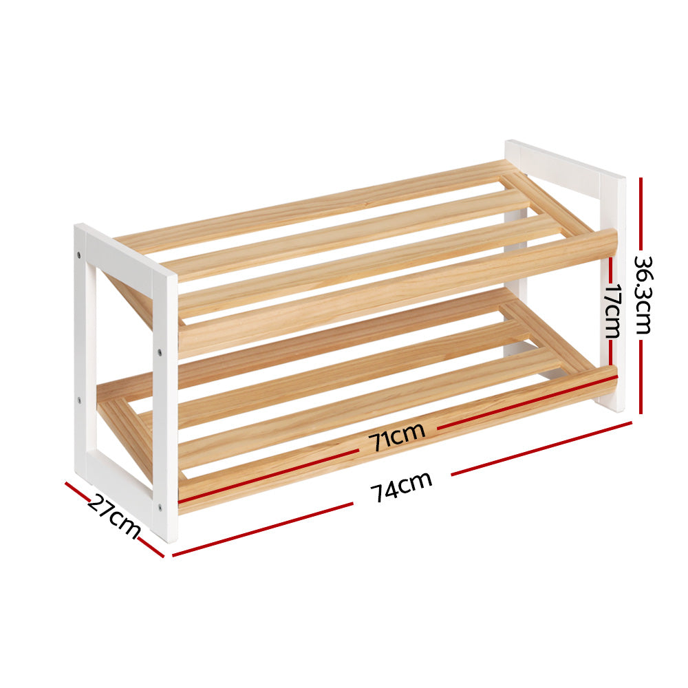 Shoe Storage: Artiss Shoe Rack 2 Tier 6 Pairs White Kara
