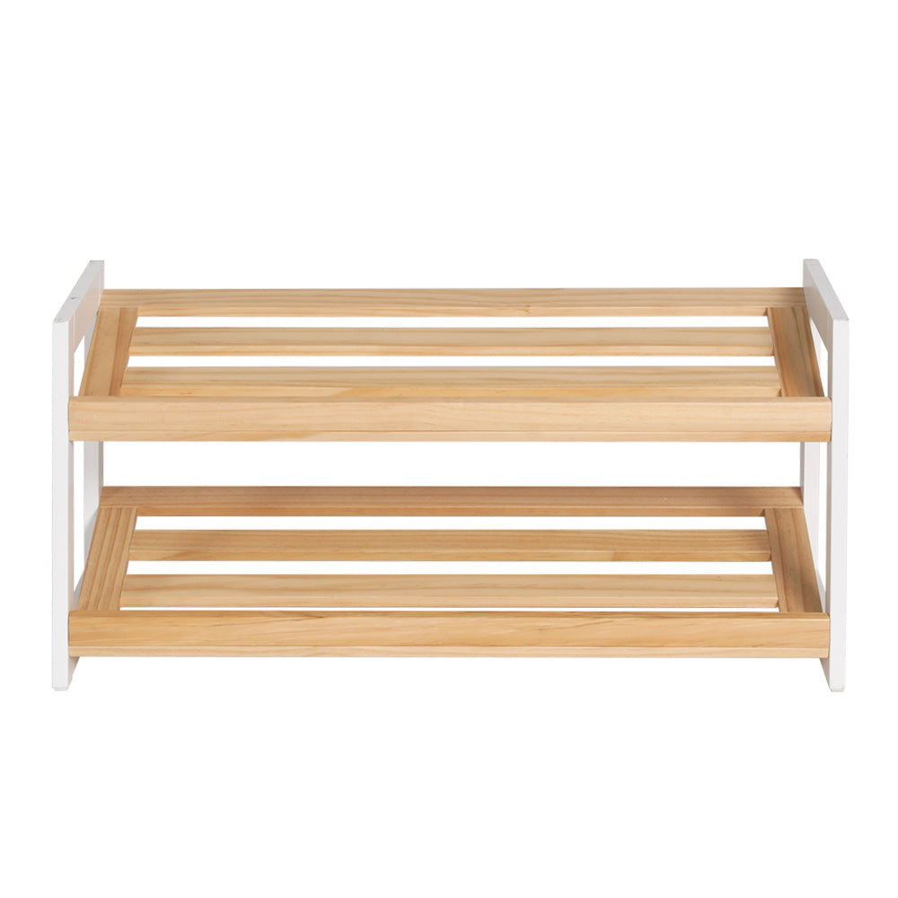 Shoe Storage: Artiss Shoe Rack 2 Tier 6 Pairs White Kara