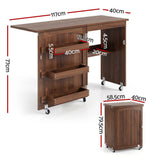 Artiss Folding Sewing Table Sewing Machine Desk Multi-functional Rolling Work Table Craft Station