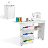 Arts & Crafts: Artiss Folding Sewing Table Sewing Machine Desk Multi-functional Rolling Work Table Craft Station