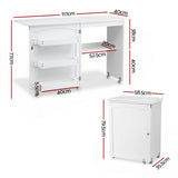 Arts & Crafts: Artiss Folding Sewing Table Sewing Machine Desk Multi-functional Rolling Work Table Craft Station