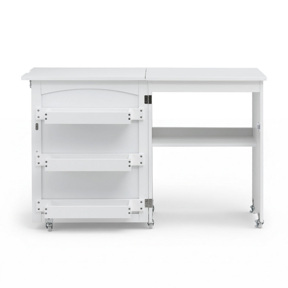 Arts & Crafts: Artiss Folding Sewing Table Sewing Machine Desk Multi-functional Rolling Work Table Craft Station