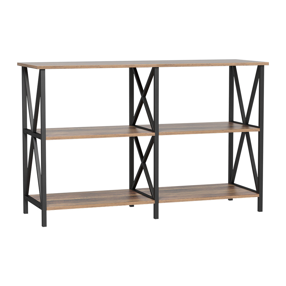 Table Tops & Bases: Artiss Console Table 120CM 3-tier Walnut Xiah