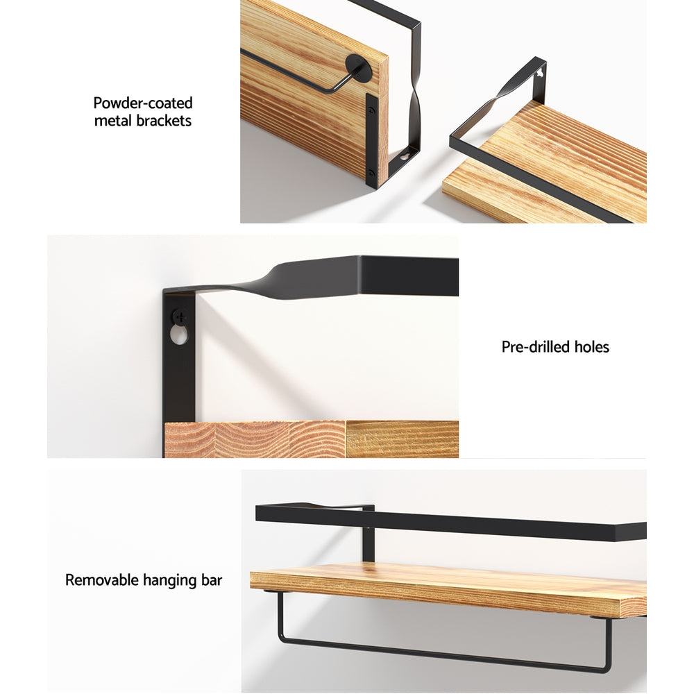 Kitchen & Bathroom DIY: Artiss Floating Wall Shelf Set of 2