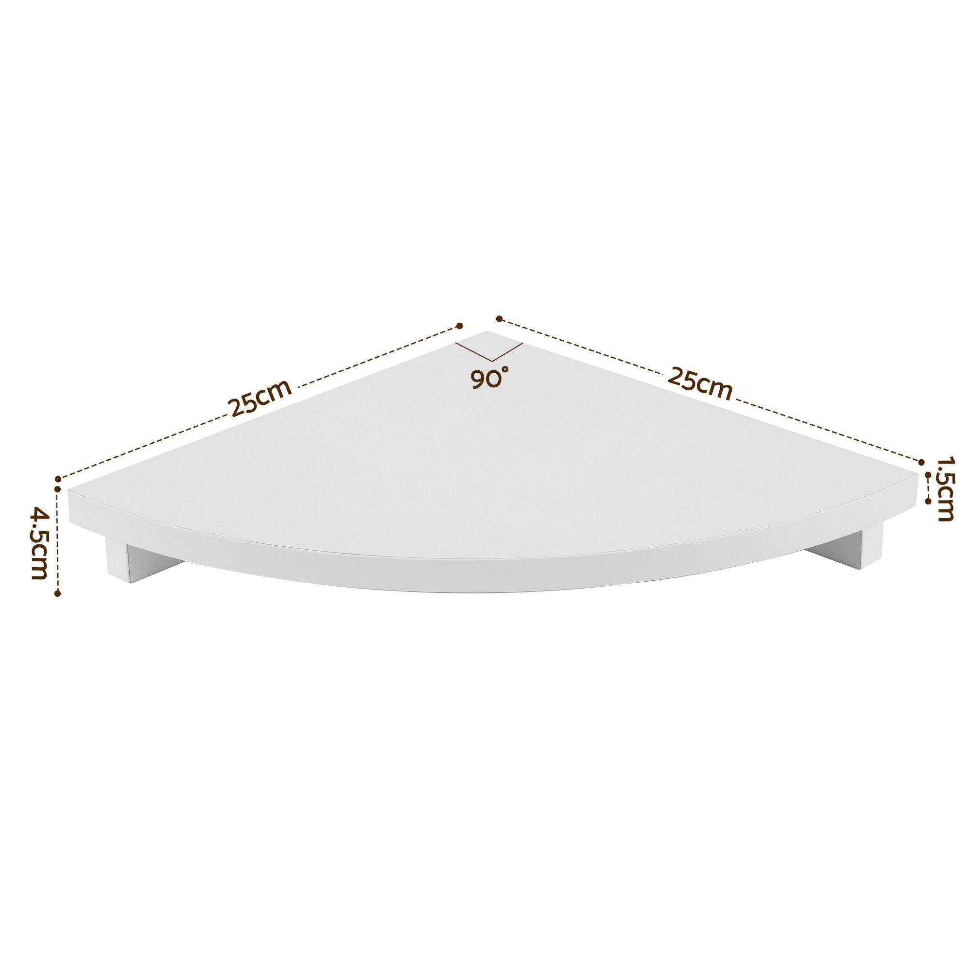 Artiss Corner Floating Wall Shelf Wall Mounted Display Rack Round Edge White 1pc