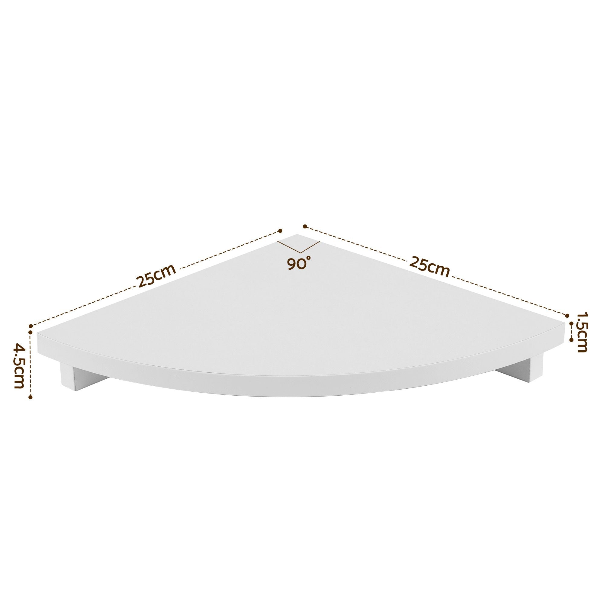 Artiss 4pc Corner Floating Wall Shelf Wall Mounted Display Rack Round Edge White