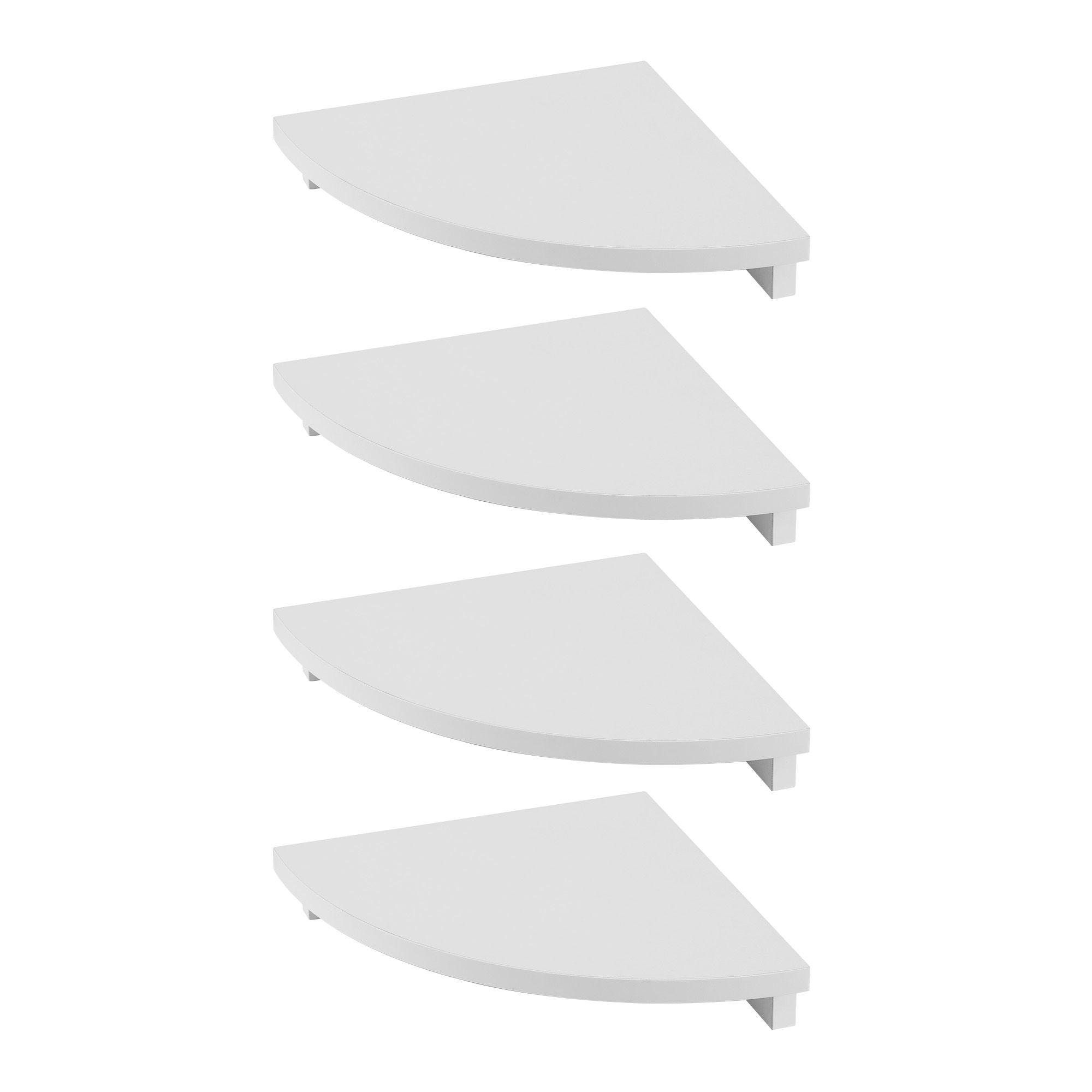 Artiss 4pc Corner Floating Wall Shelf Wall Mounted Display Rack Round Edge White
