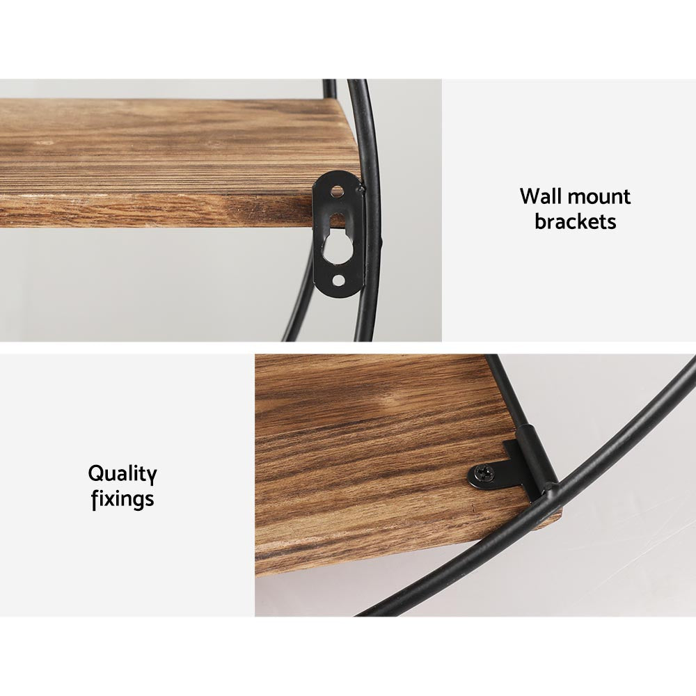 Kitchen & Bathroom DIY: Artiss Floating Wall Shelf Round 3-Tier