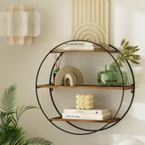 Kitchen & Bathroom DIY: Artiss Floating Wall Shelf Round 3-Tier