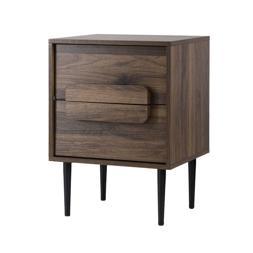 Bedside Tables: Artiss Bedside Table Nightstand 2 Drawers - Walnut