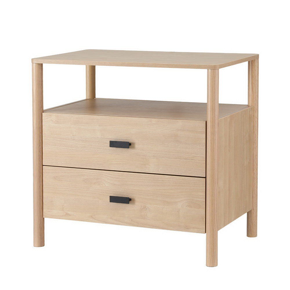 Bedside Tables: Artiss Bedside Table Nightstand 2 Drawers - Pine