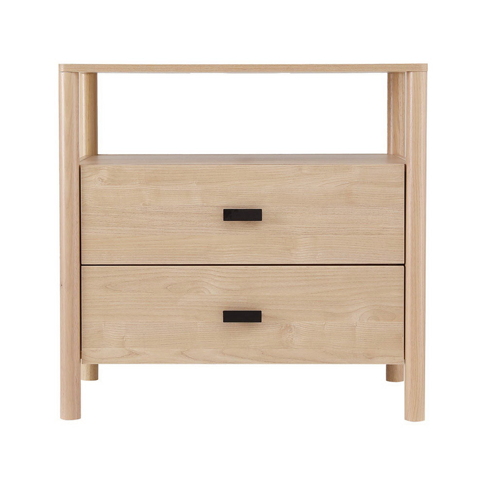 Bedside Tables: Artiss Bedside Table Nightstand 2 Drawers - Pine