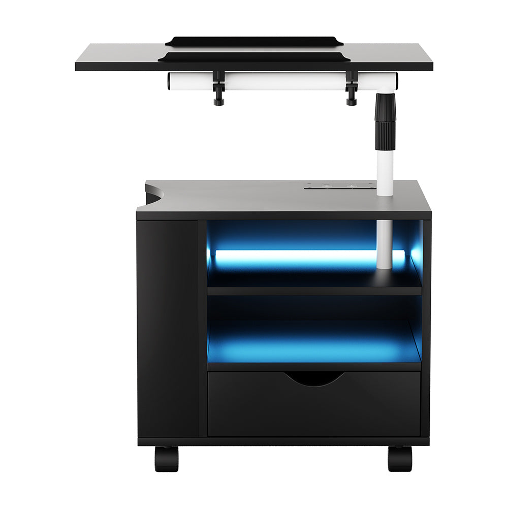 Laptop Stands: Artiss Bedside Table USB Charging with LED Adjustable Laptop Tray - TALA