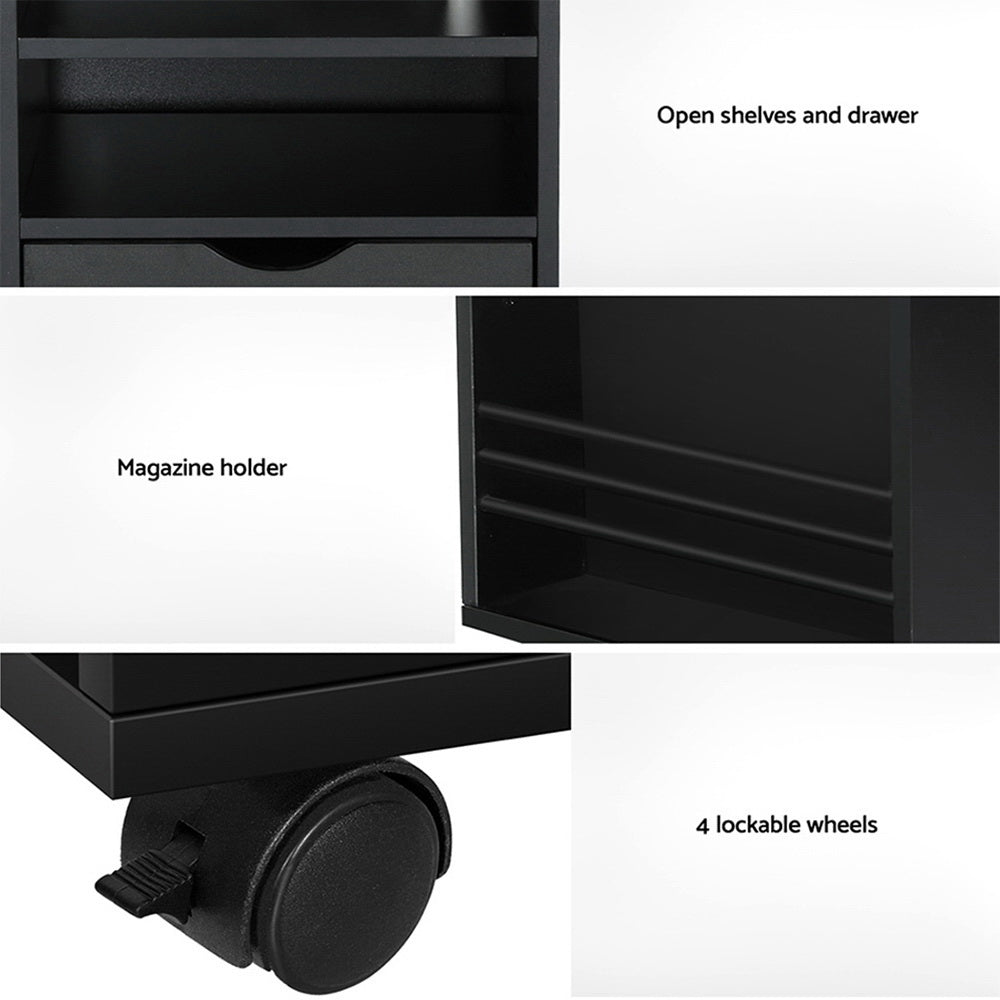 Laptop Stands: Artiss Bedside Table USB Charging with LED Adjustable Laptop Tray - TALA
