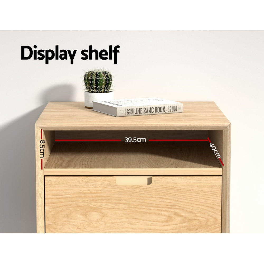 Bedside Tables: Artiss Bedside Table Drawers Side Table Shelf Storage Cabinet Nightstand GORR