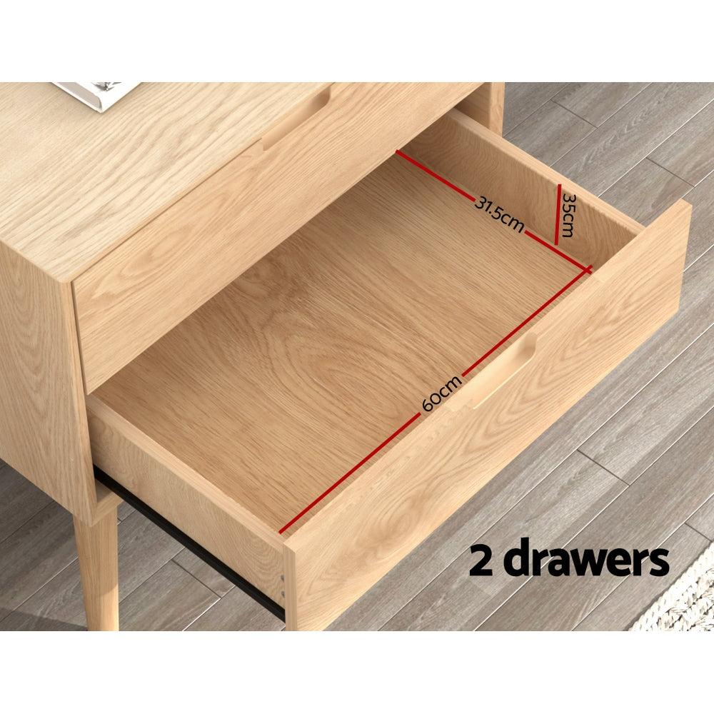Bedside Tables: Artiss Bedside Table Drawers Side End Table Storage Cabinet Nightstand Oak GINO