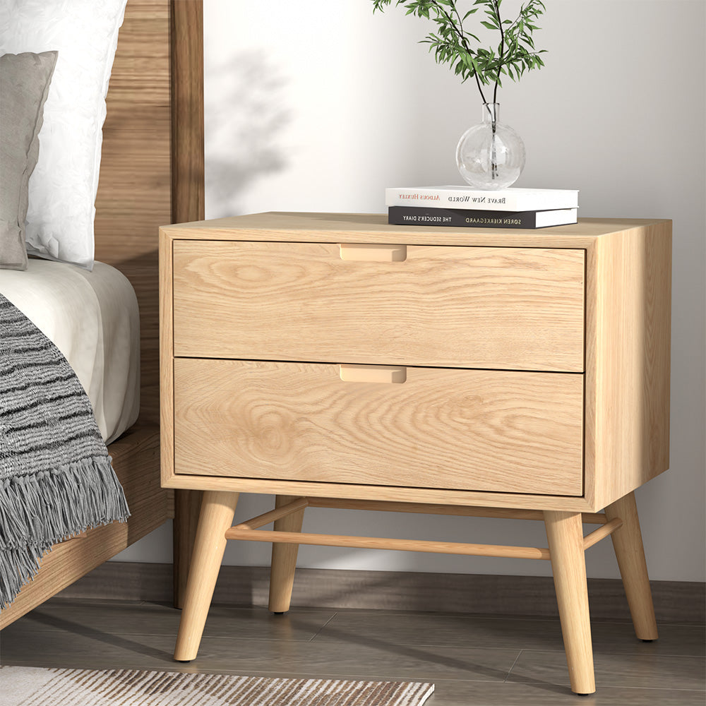 Bedside Tables: Artiss Bedside Table Drawers Side End Table Storage Cabinet Nightstand Oak GINO