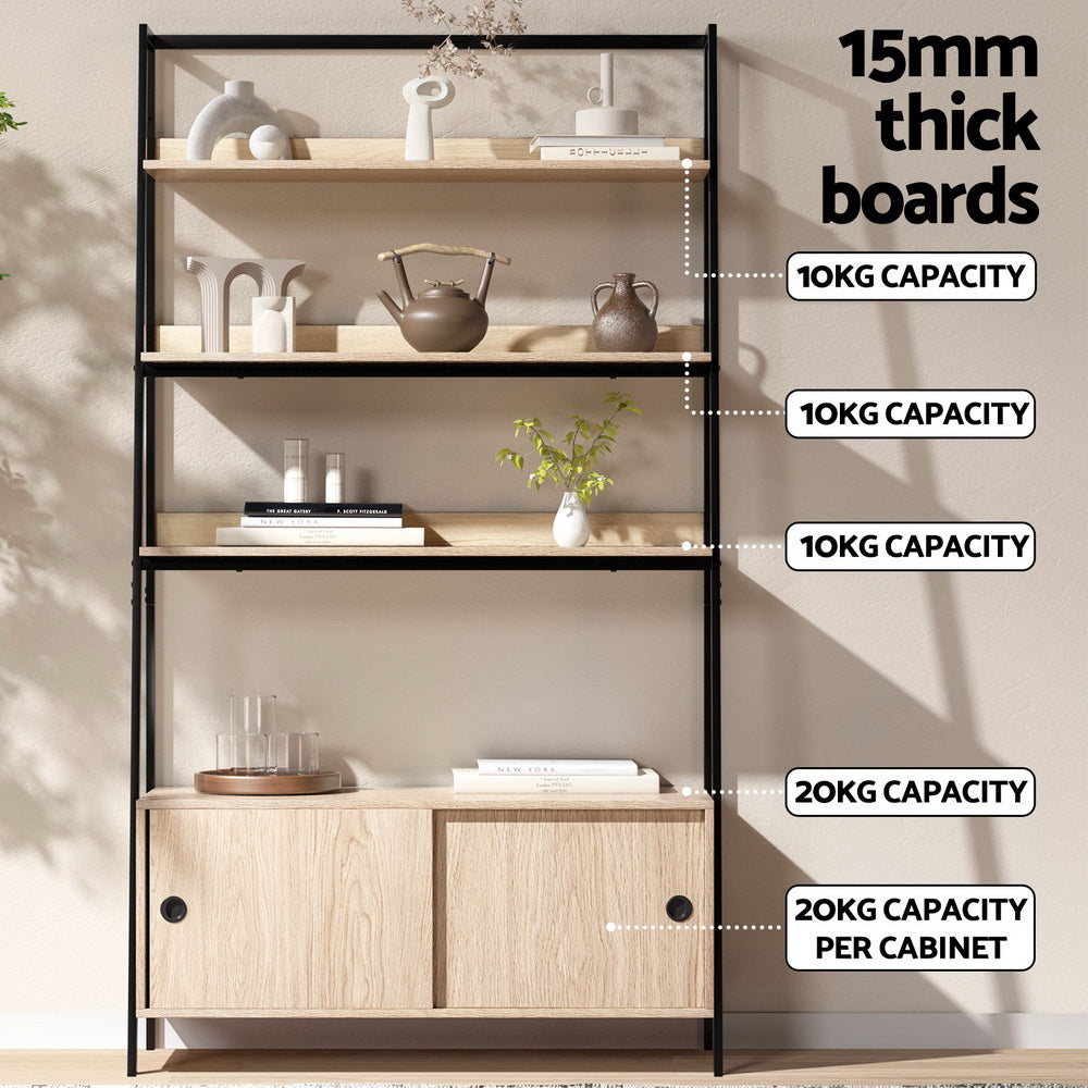Bookcases & Shelves: Artiss Bookshelf 5 Tier Cube Cabinet MIRA Oak