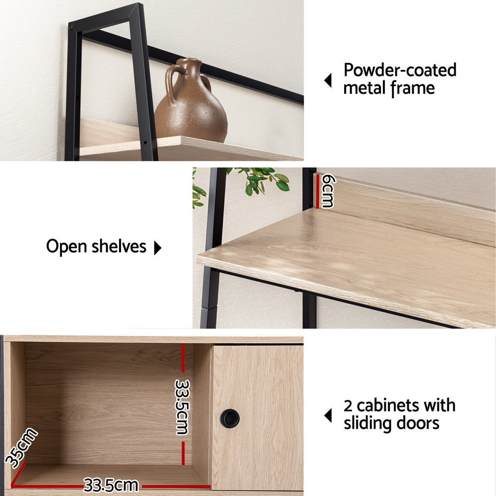 Bookcases & Shelves: Artiss Bookshelf 5 Tier Cube Cabinet MIRA Oak