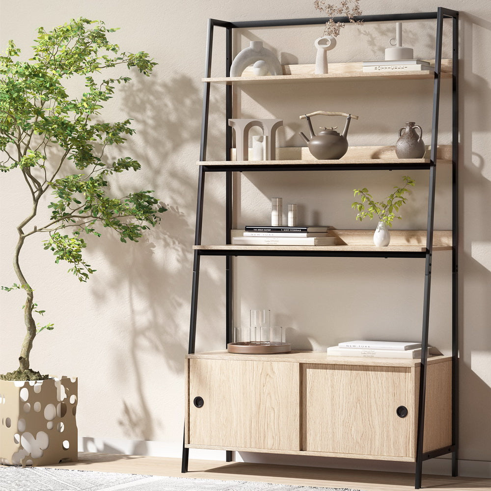 Bookcases & Shelves: Artiss Bookshelf 5 Tier Cube Cabinet MIRA Oak
