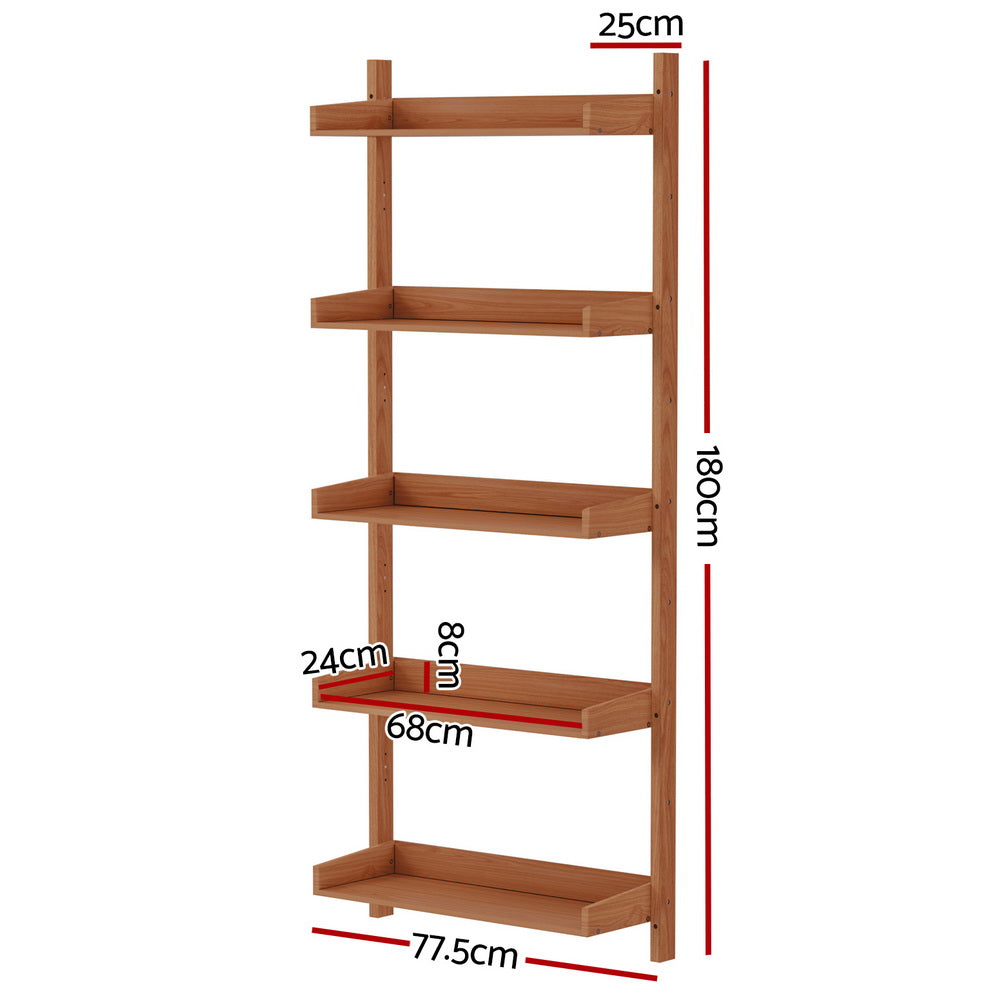 Bookcases & Shelves: Artiss Bookshelf Floating Shelf  CAPIZ Oak