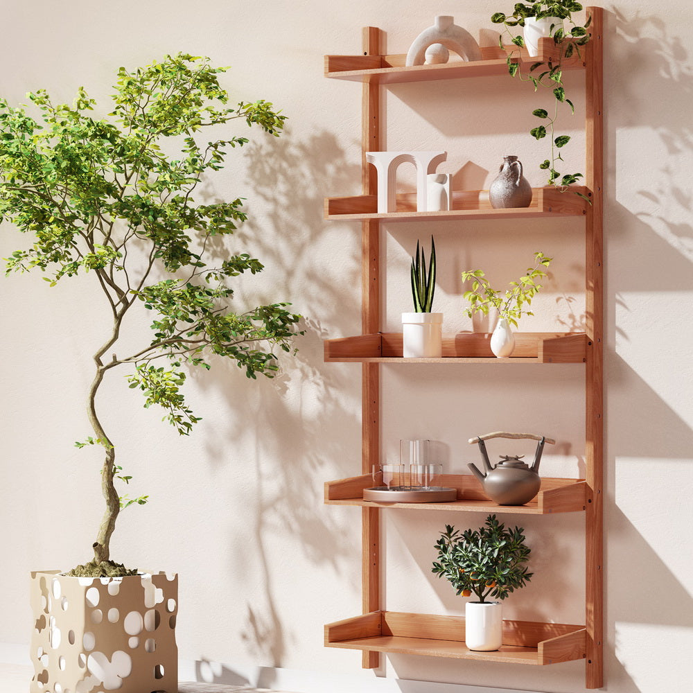 Bookcases & Shelves: Artiss Bookshelf Floating Shelf  CAPIZ Oak