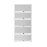 Artiss 5-Tier Display Cabinet Storage Bookshelf Clear Shelf White