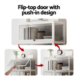 Artiss 5-Tier Display Cabinet Storage Bookshelf Clear Shelf White