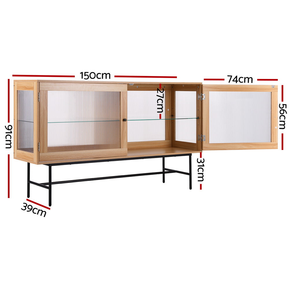 Buffets & Sideboards: Artiss Buffet Sideboard Double Doors - Oak