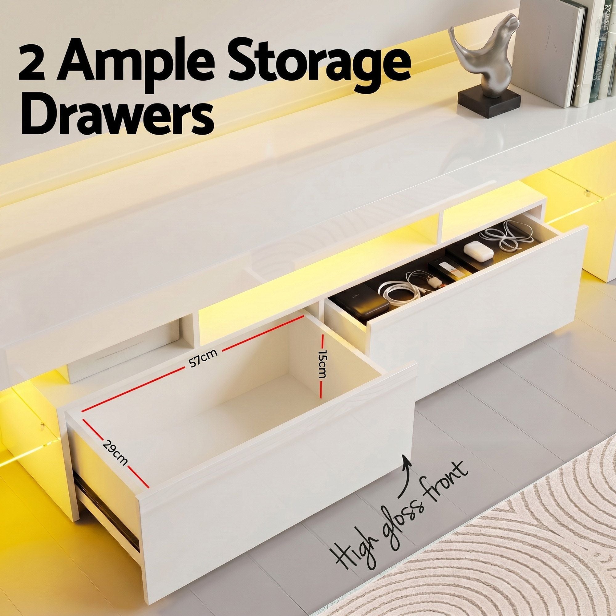 Artiss LED TV Unit & Coffee Table Set Storage Cabinet White