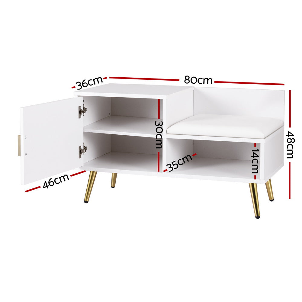 Shoe Storage: Artiss Shoe Rack Cabinet Bench 6 Pairs White