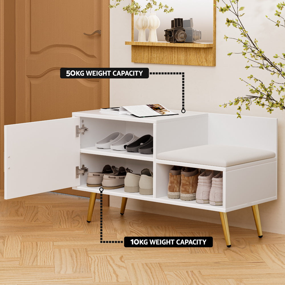 Shoe Storage: Artiss Shoe Rack Cabinet Bench 6 Pairs White