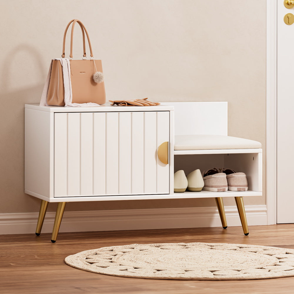Shoe Storage: Artiss Shoe Rack Cabinet Bench 6 Pairs White
