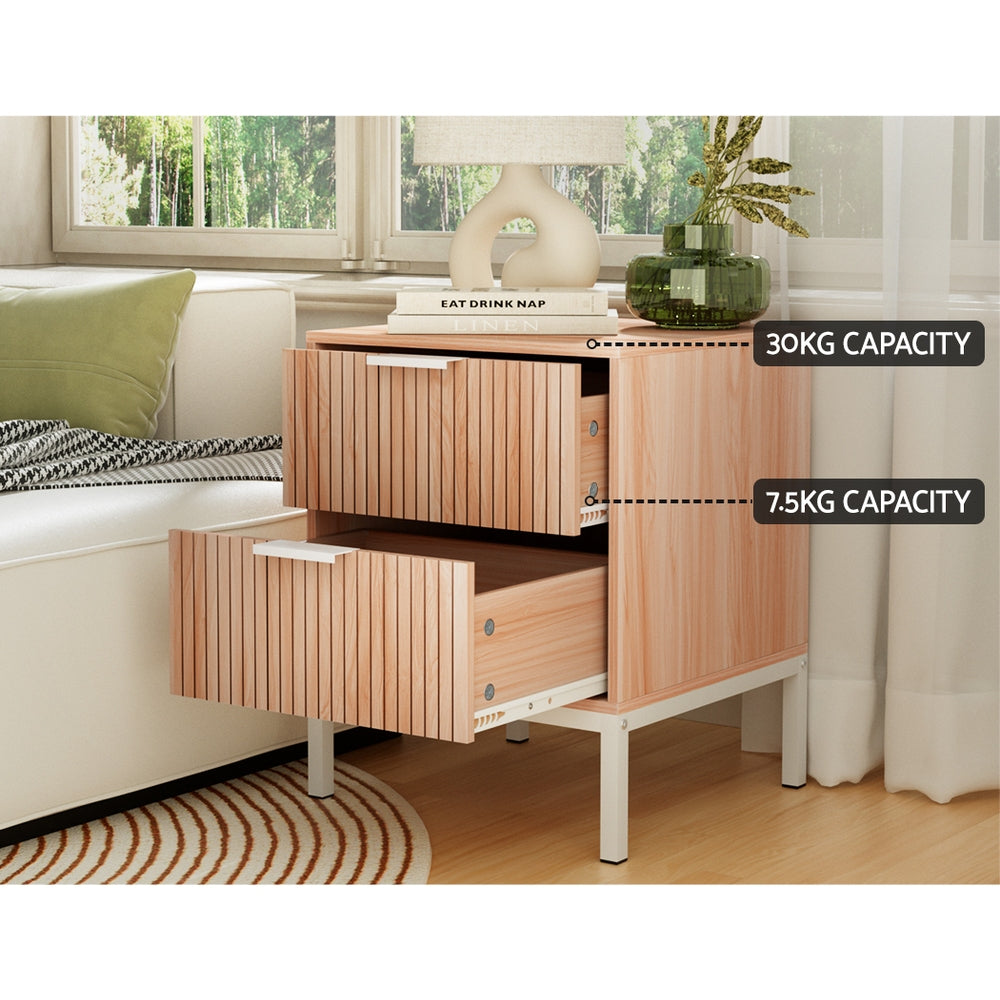 Bedside Tables: Artiss Bedside Table Drawers Side End Table Storage Cabinet Nightstand Pine LURA