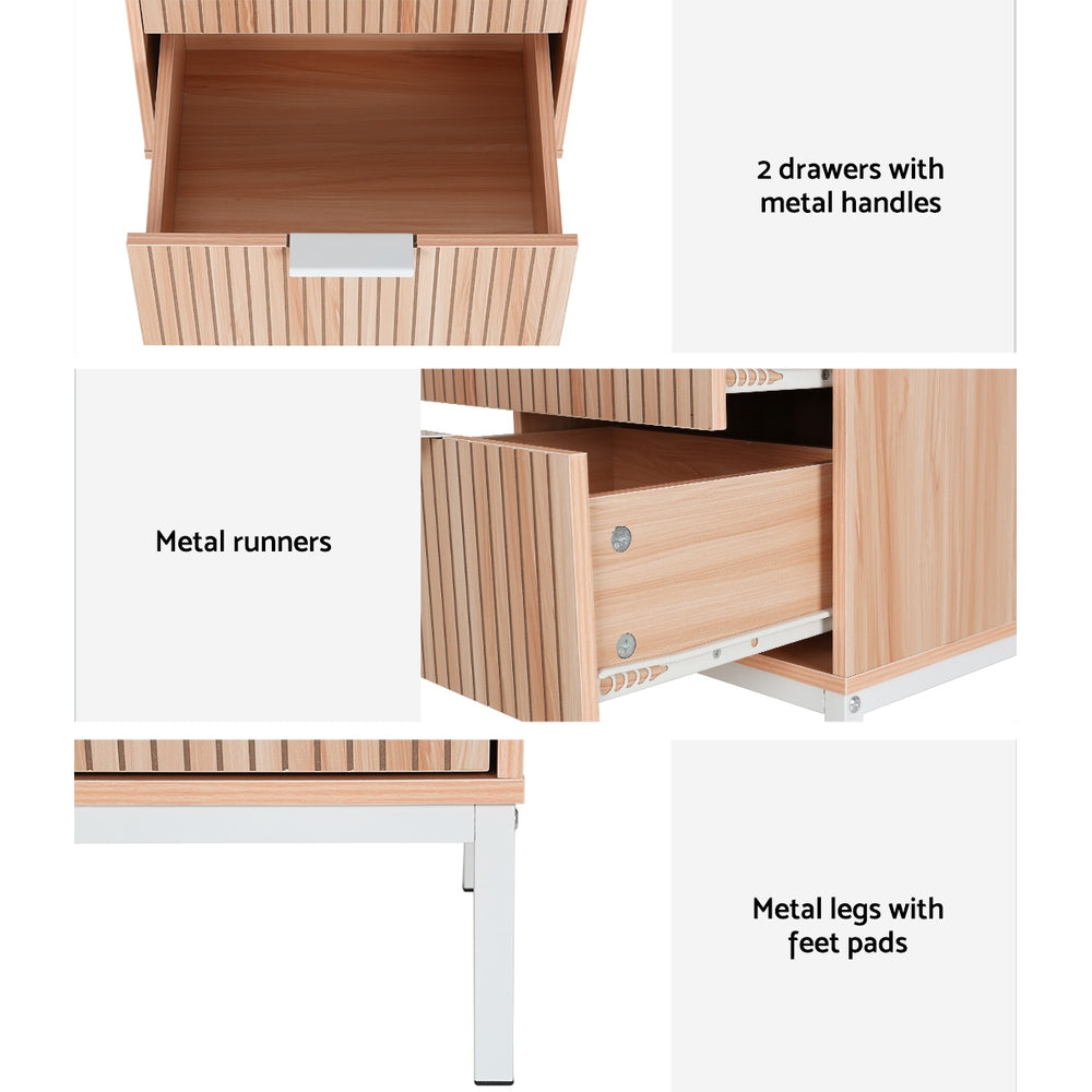 Bedside Tables: Artiss Bedside Table Drawers Side End Table Storage Cabinet Nightstand Pine LURA