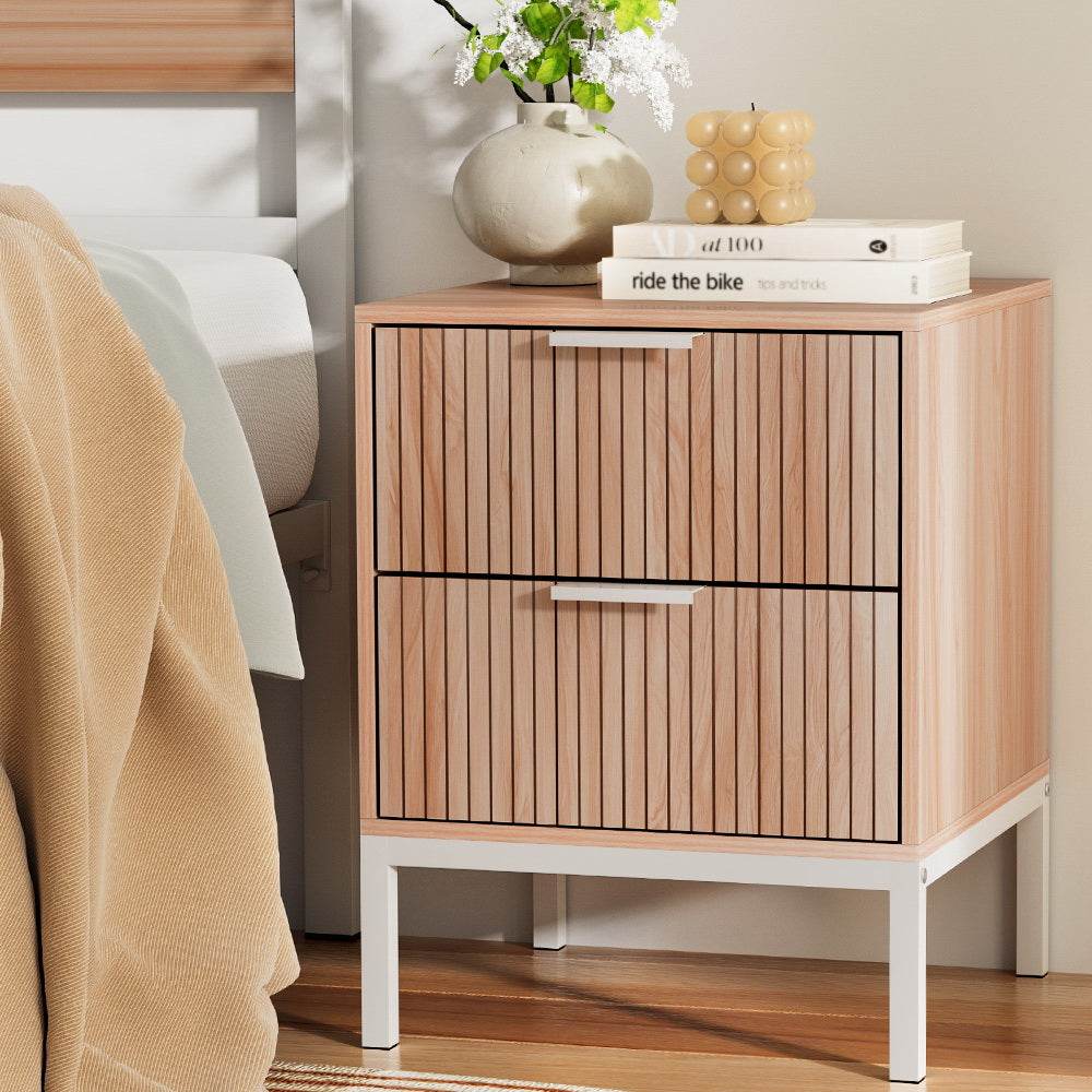 Bedside Tables: Artiss Bedside Table Drawers Side End Table Storage Cabinet Nightstand Pine LURA