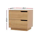 Bedside Tables: Artiss Bedside Table 2 Drawers Nightstand Pine