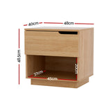Bedside Tables: Artiss Bedside Table 1 Drawer 1 Shelf Nightstand Pine