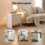 Bedside Tables: Artiss Bedside Table 2 Drawers - Beige