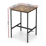 Coffee Tables: Artiss Bar Table Counter Kitchen Dining Desk Pub 60x92cm Vintage Metal Walnut