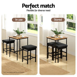 Coffee Tables: Artiss Bar Table Counter Kitchen Dining Desk Pub 60x92cm Vintage Metal Walnut