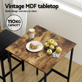 Coffee Tables: Artiss Bar Table Counter Kitchen Dining Desk Pub 60x92cm Vintage Metal Walnut
