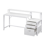 Artiss Computer Desk Home Office Study Table Desks w/Drawers Open Shelf White 160CM