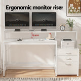 Artiss Computer Desk Home Office Study Table Desks w/Drawers Open Shelf White 160CM