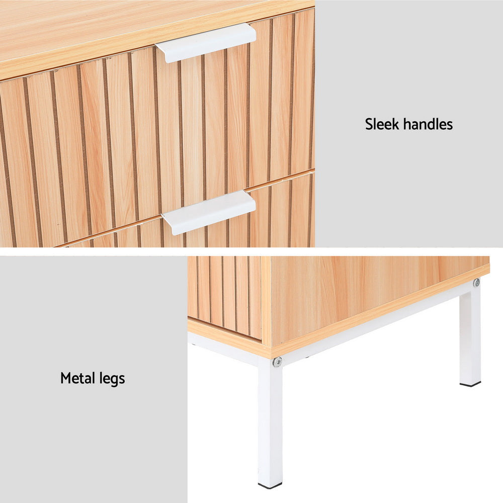 Dressers: Artiss 3 Chest of Drawers  - LURA Pine
